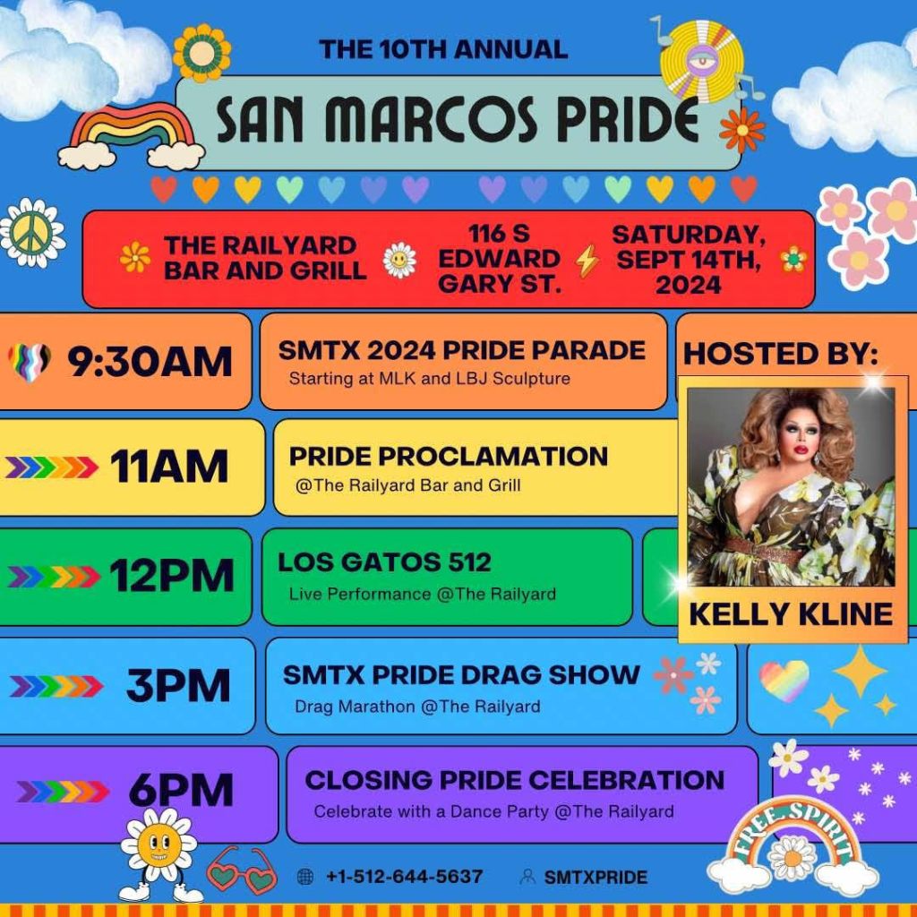 Join SMUUF in the 2024 San Marcos Pride Parade September 14th at 9:30&nbsp;am
